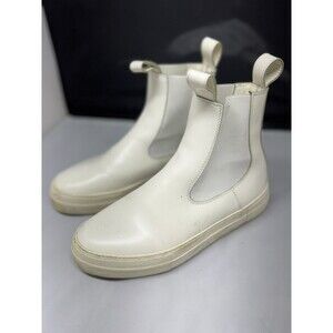 Sofie D'Hoore Fabulous Chelsea Boots White Nappa Leather Size 7.5 US 38.5 EU